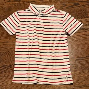Crewcuts Kids' Short-Sleeve Polo Shirt - White with Red & Black Stripes size 6-7